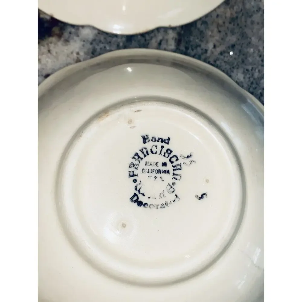Franciscan Desert Rose Cereal Bowl Lot of 4 1947 Hand Decorated USA Backstamp